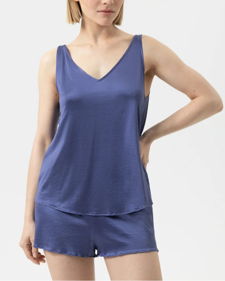 Pysjamas shorts french knickers viskose nattøy, blå blue so elegant Mey, norge dame frilin