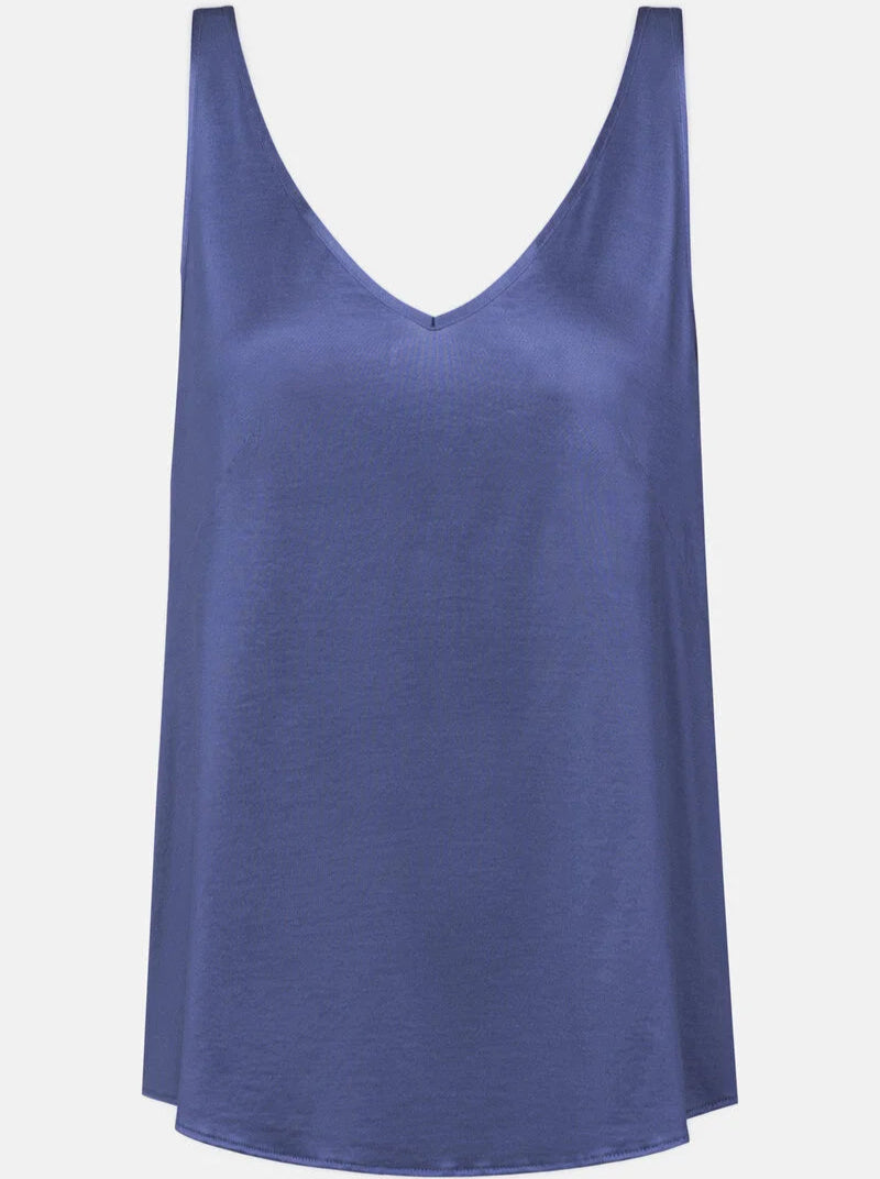 Pysjamas Camisole tank topp, so elegant Mey blå blue viskose bomull, nattøy norge dame frilin