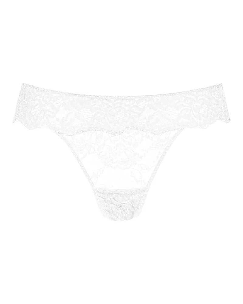 Truse brazilan Mey hvit white cotton lace bomull, undertøy dame norge Frilin