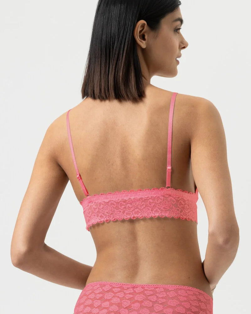 Bralette triangel BH wireless spilefri, mey savage lace hot paradise pink rosa, frilin dame norge