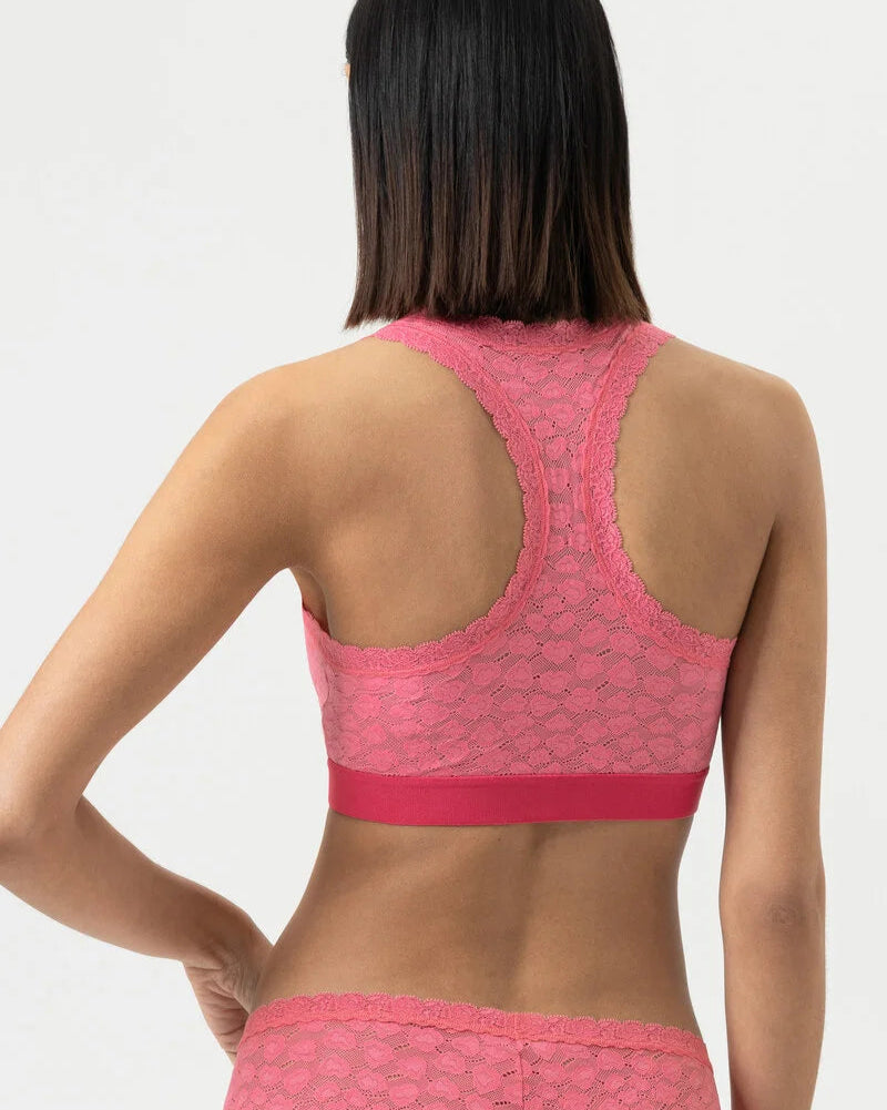 Bralette topp bustier BH wireless spilefri, mey savage lace hot paradise pink rosa frilin dame norge