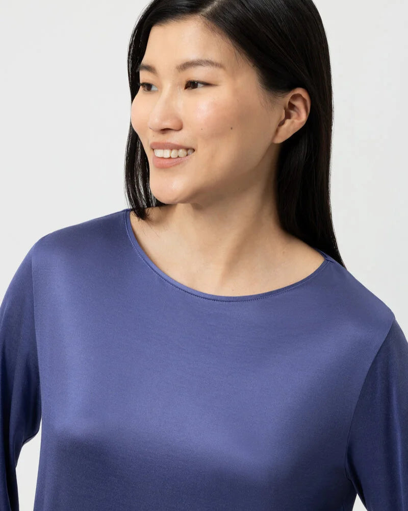 Pysjamas genser loungewear viskose nattøy, blå blue pure shine Mey, norge dame frilin