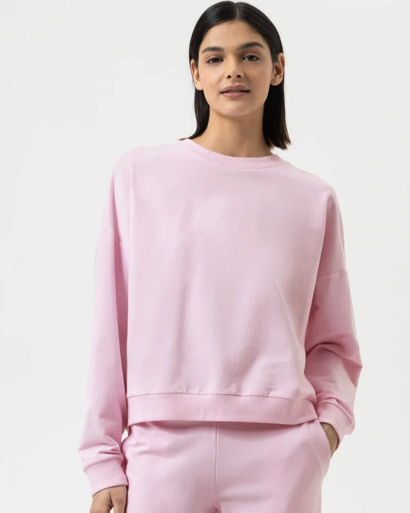 Sweatshirt jumper genser loungewear Mey, rosa soft pink bomull cotton, Nattøy undertøy dame norge frilin
