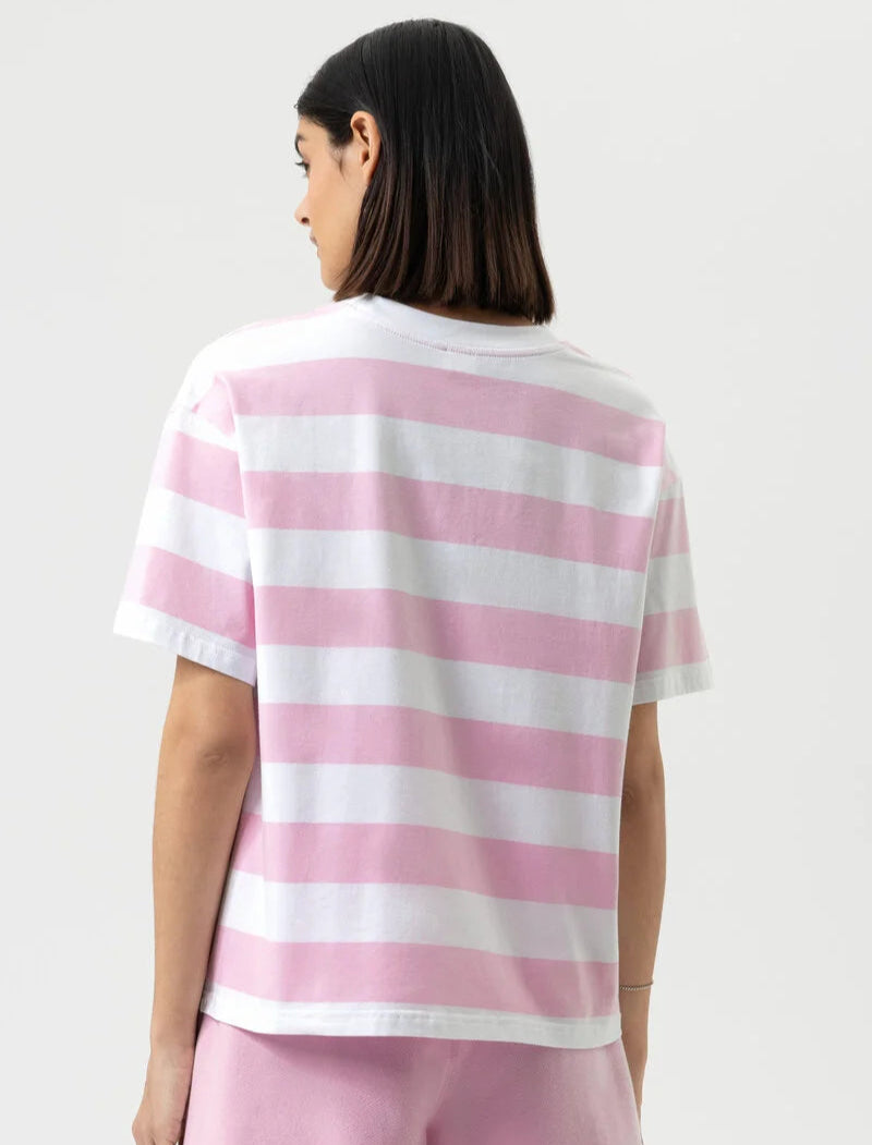 T-skjorte striper loungewear Mey, rosa soft pink bomull cotton, Nattøy undertøy dame norge frilin