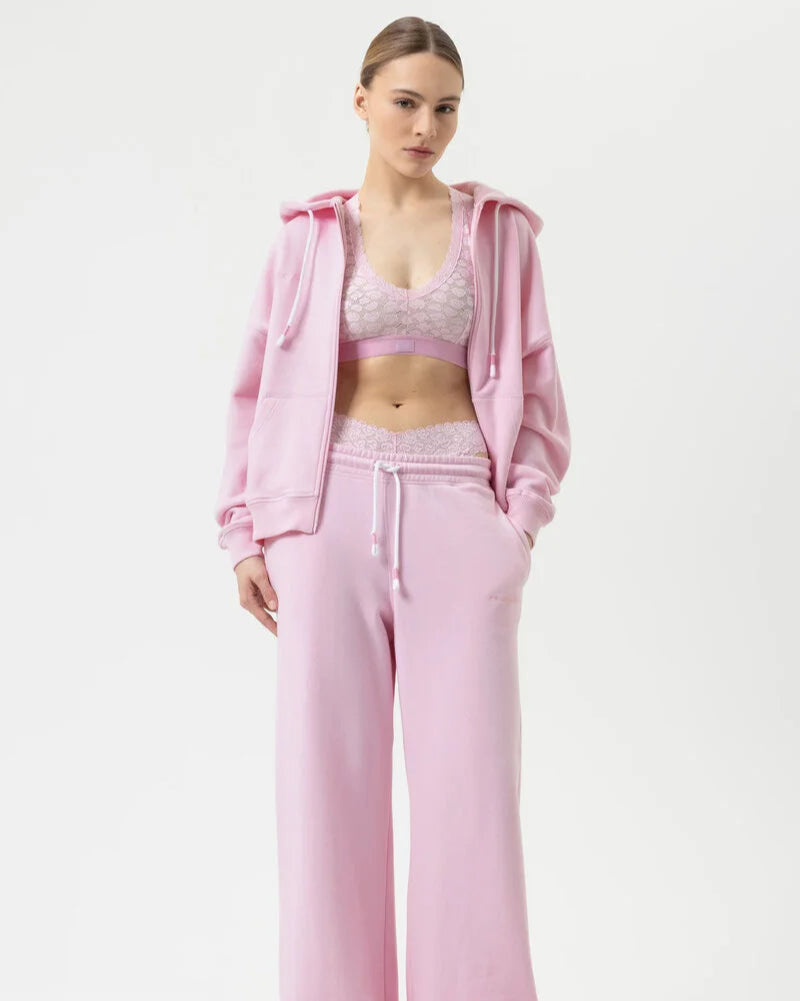 loungewear jakke hoodie zip Mey, rosa soft pink bomull cotton, Nattøy undertøy dame norge frilin