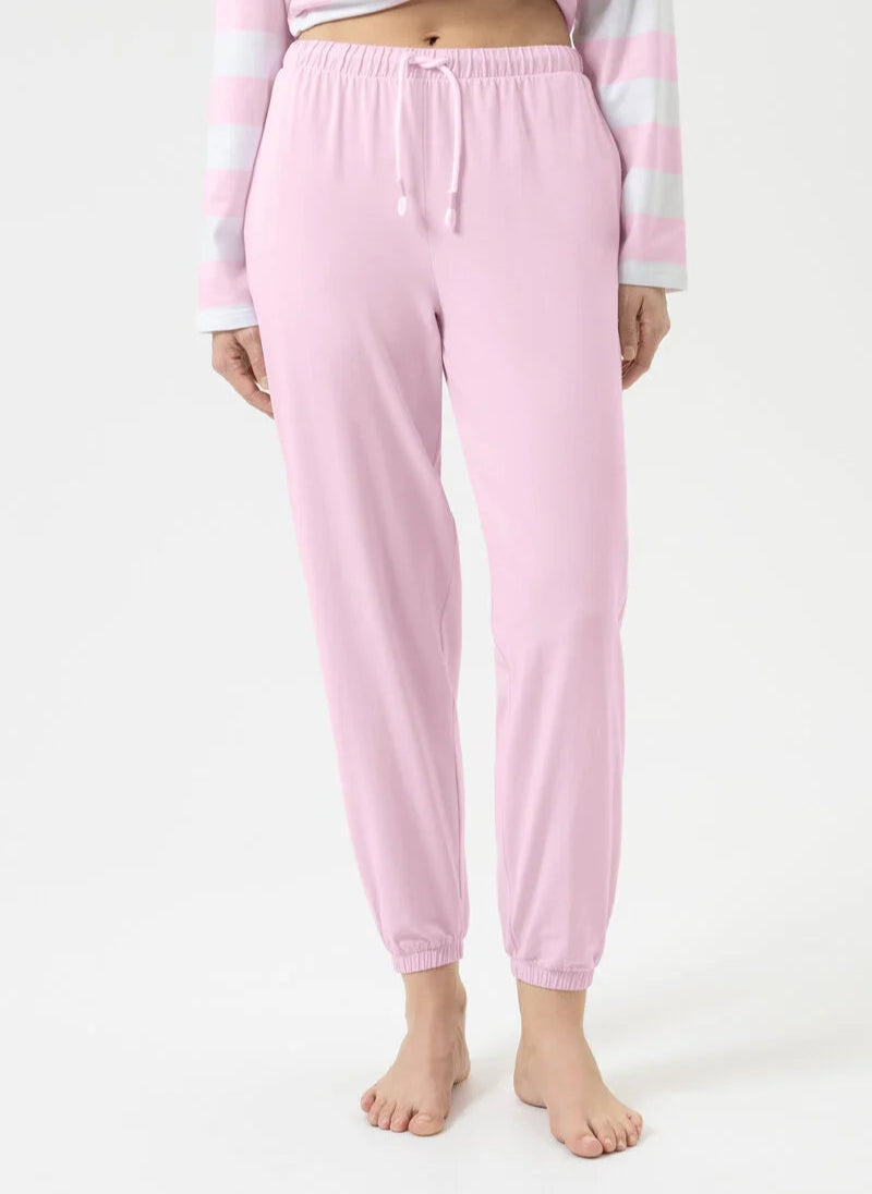 Joggebukse nattbukse pysjamas pysj Mey, rosa soft pink bomull cotton, Nattøy undertøy dame norge frilin