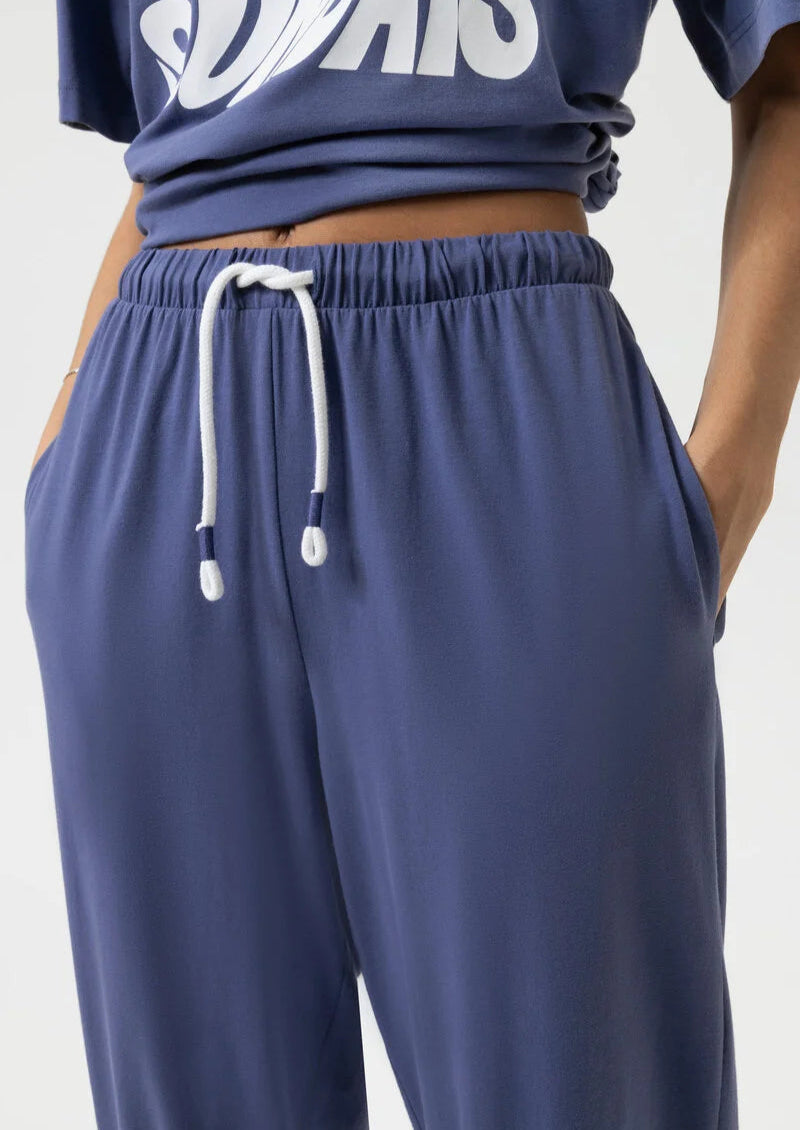 Joggebukse nattbukse pysjamas pysj Mey, blå blue bomull cotton, Nattøy undertøy dame norge frilin
