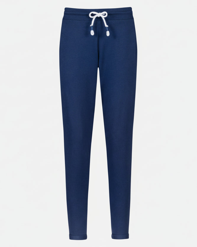 Joggebukse loungewear smal ankel Mey, blå blue navy bomull cotton, Nattøy undertøy dame norge frilin