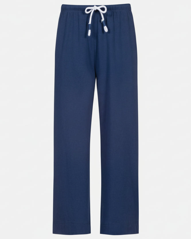 Joggebukse nattbukse pysjamas pysj capri culotte Mey, blå navy bomull cotton, Nattøy undertøy dame norge frilin