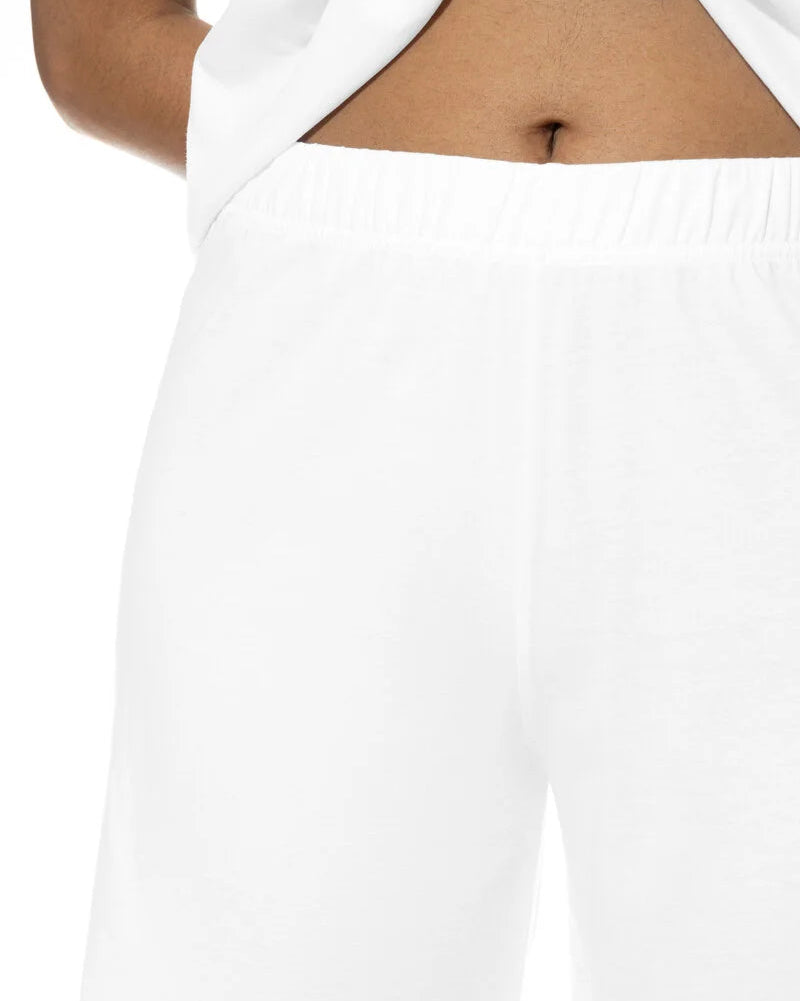 Nattøy pysjamas bomull, dame norge, mey sleepsation Malea, bermuda shorts hvit white