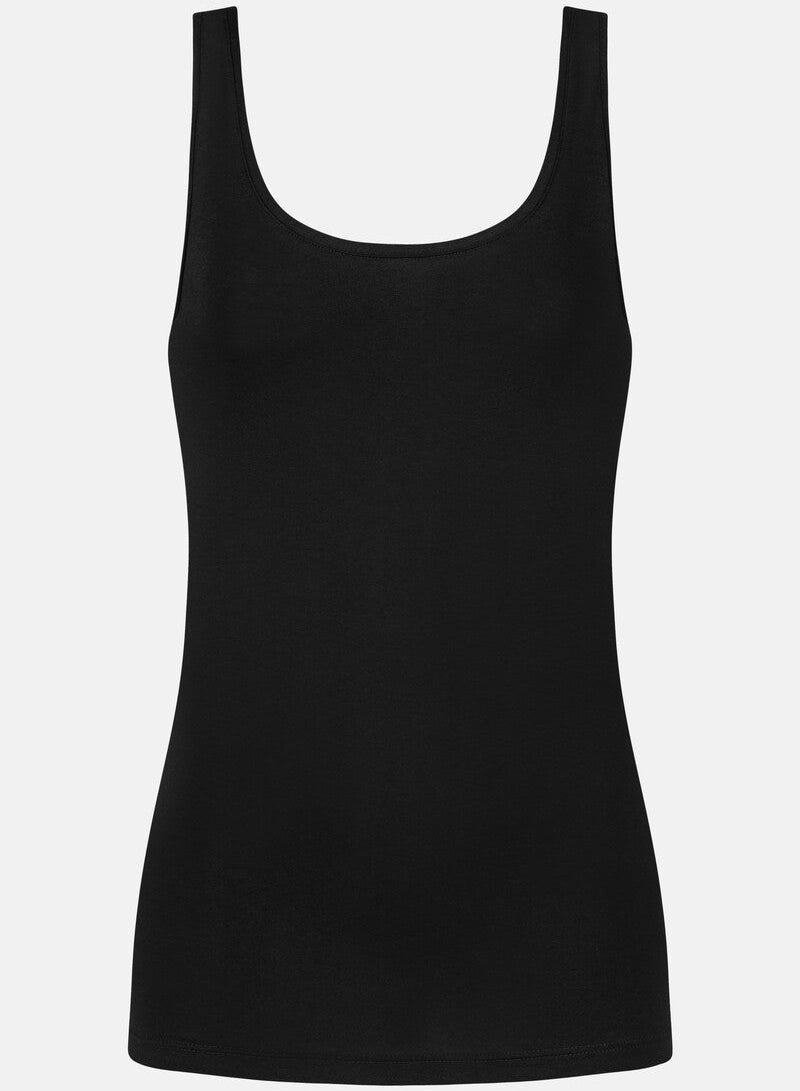 Tank topp singlet svart sort black bomull cotton organisk, superfine organic Mey, Frilin undertøy norge dame