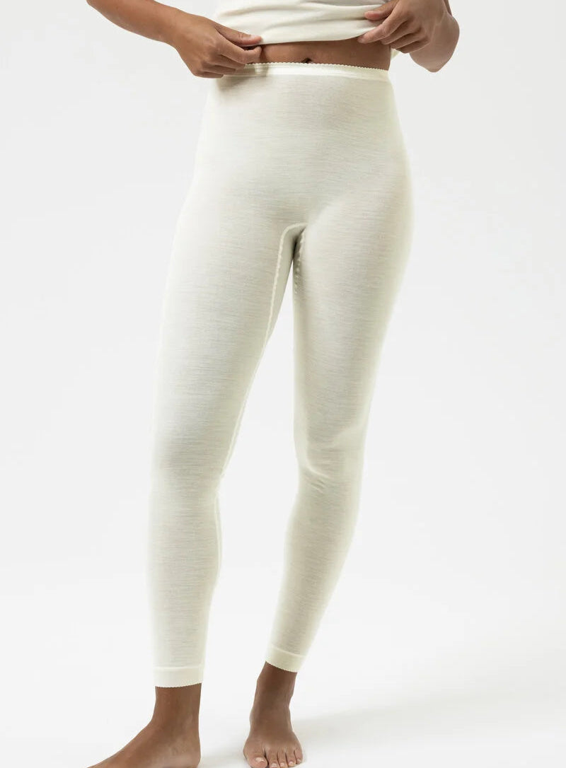 Ullundertøy stilongs leggings merinoull silke, mey exquisite, white hvit, frilin undertøy norge