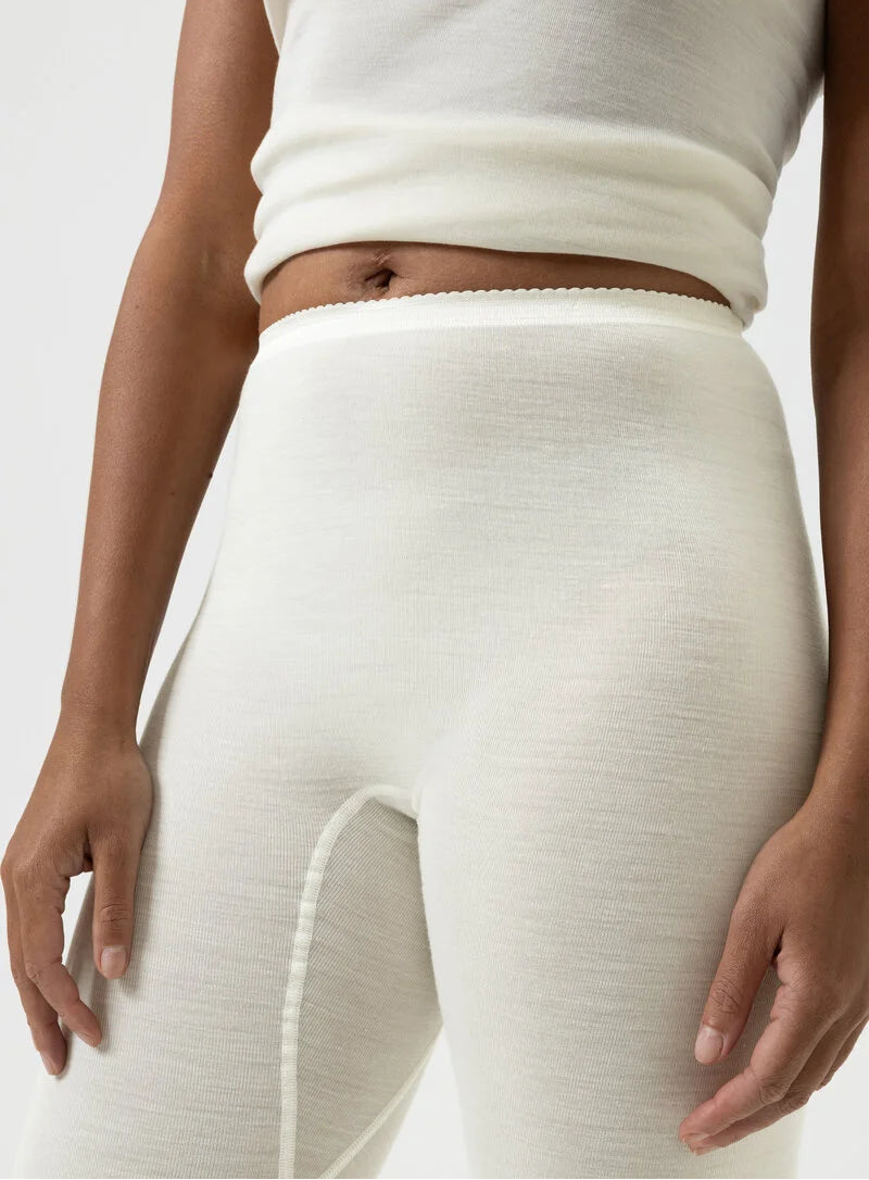 Ullundertøy stilongs leggings merinoull silke, mey exquisite, white hvit, frilin undertøy norge