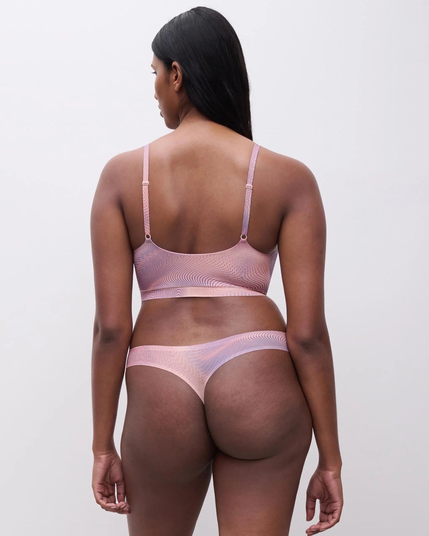 Thong string sømløs, mønster Iris print, softstretch chantelle, undertøy Frilin norge dame