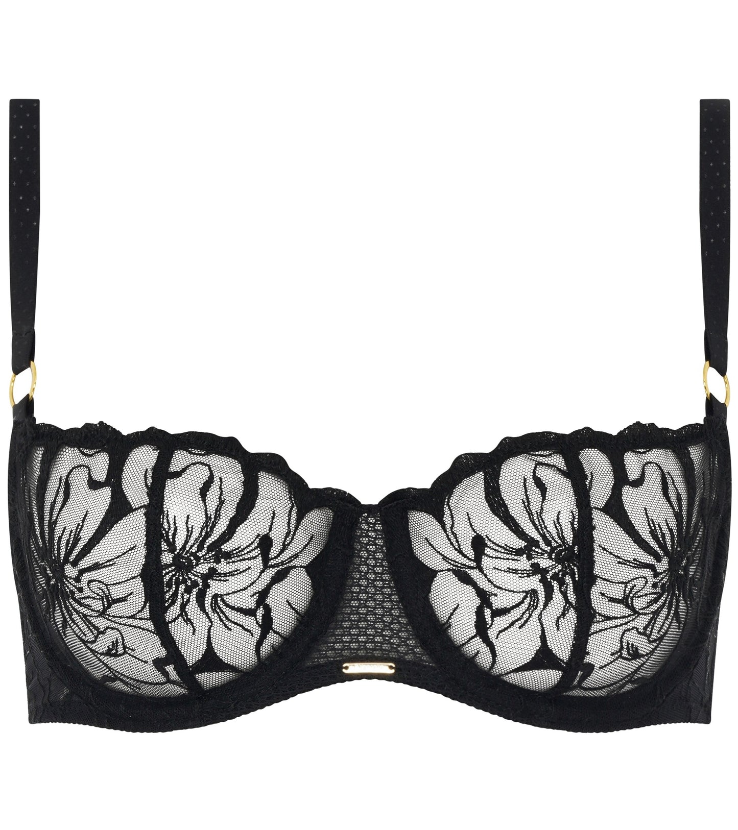 Balconette BH svart Chantelle fleurs black halv cup, undertøy norge frilin dame