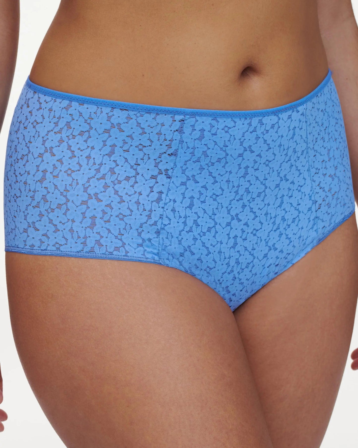 Truse høy liv blå antoinette, Chantelle høytlivstruse blonde high waist, Undertøy frilin dame