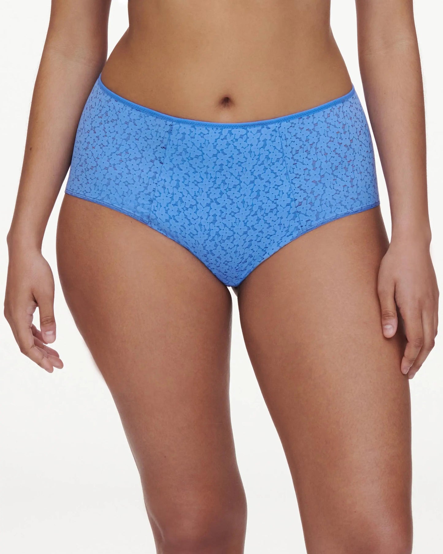 Truse høy liv blå antoinette, Chantelle høytlivstruse blonde high waist, Undertøy frilin dame