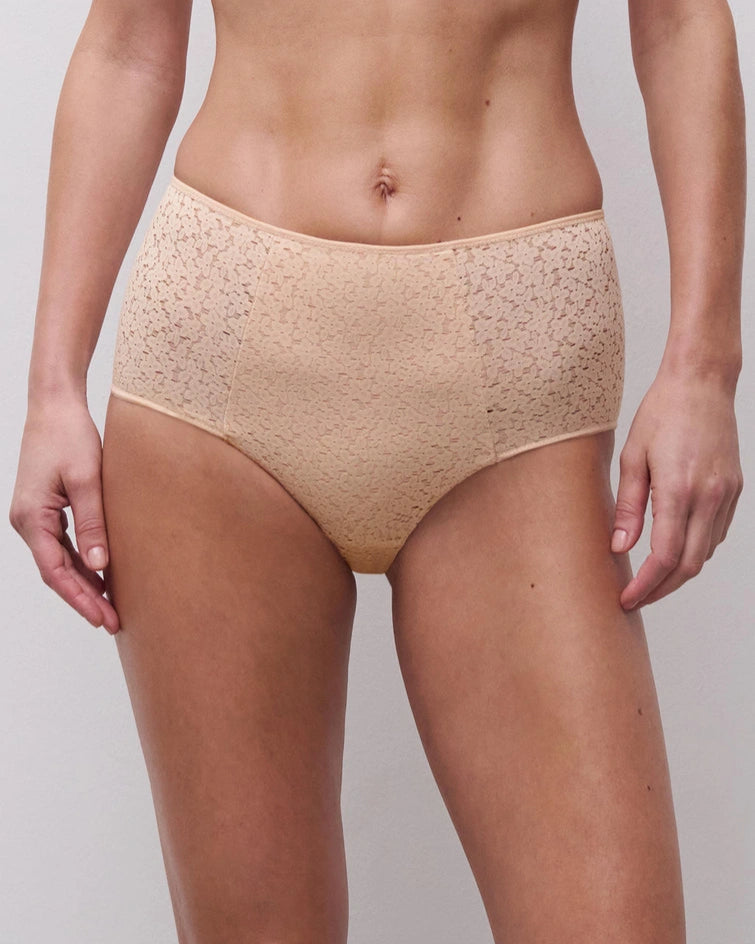 Truse høy liv beige, Chantelle høytlivstruse blonde high waist, Undertøy frilin dame