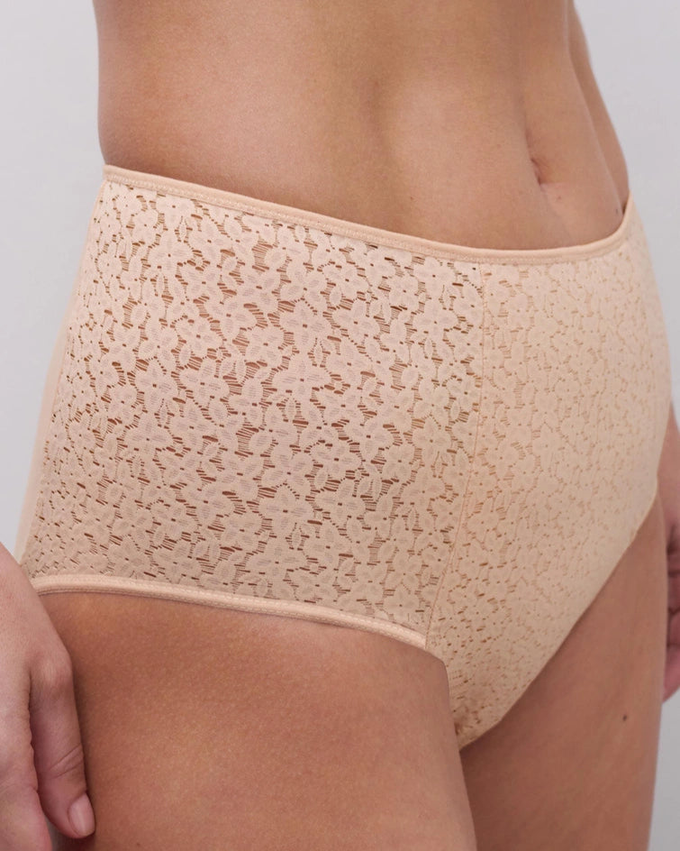 Truse høy liv beige, Chantelle høytlivstruse blonde high waist, Undertøy frilin dame