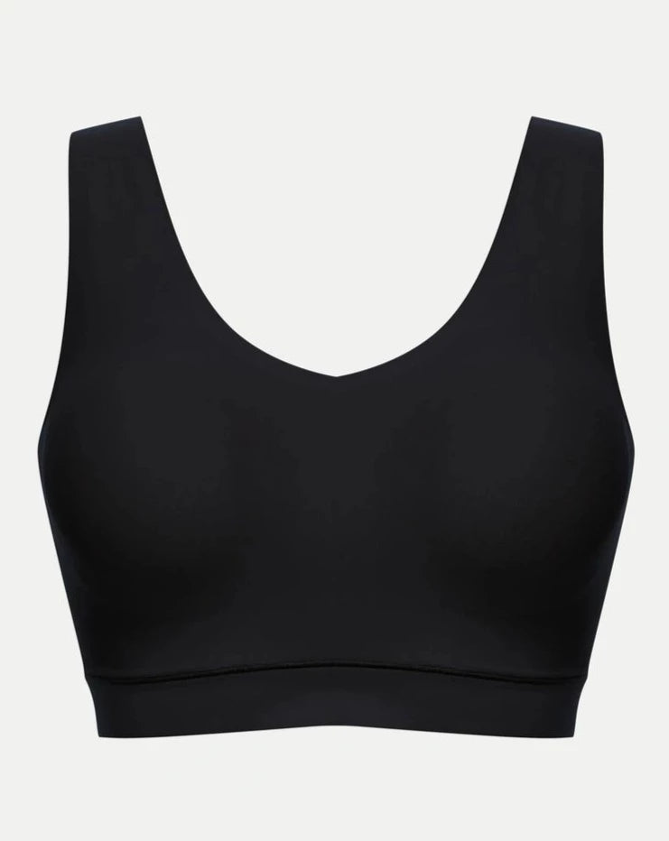 Softstetch bralette topp padded svart black, chantelle frilin, BH undertøy norge dame