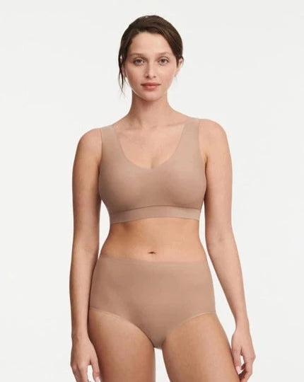 Softstetch bralette topp padded beige coffee latte, chantelle frilin, BH undertøy norge dame