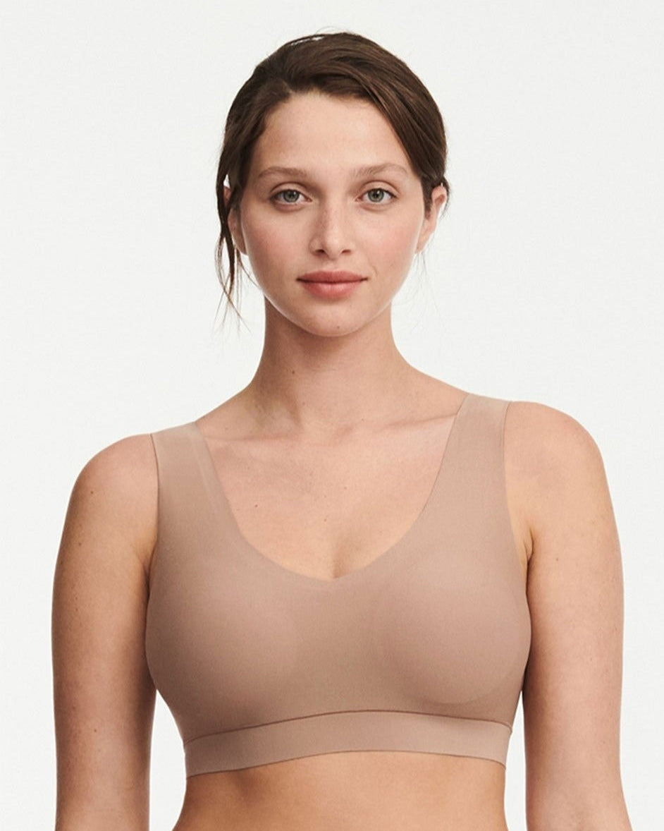 Softstetch bralette topp padded beige coffee latte, chantelle frilin, BH undertøy norge dame