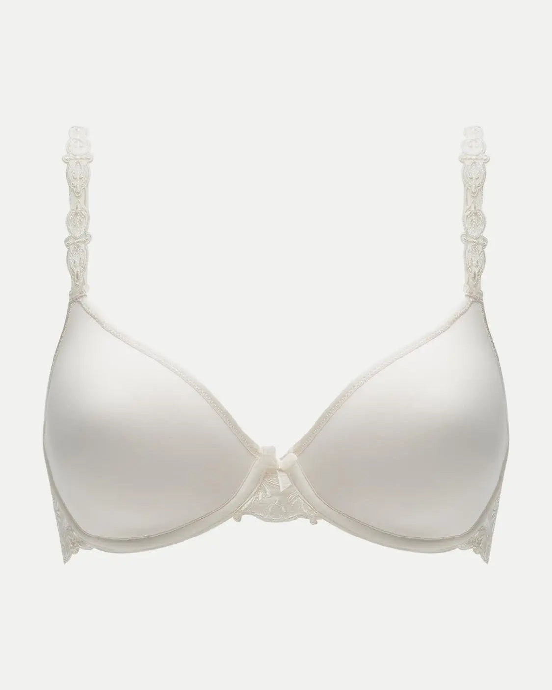 T-skjorte-BH full cup glatt foam multifunksjonelle stropper, cross back halter neck, Chantelle Champs Elysées ivory hvit, Undertøy Frilin Norge