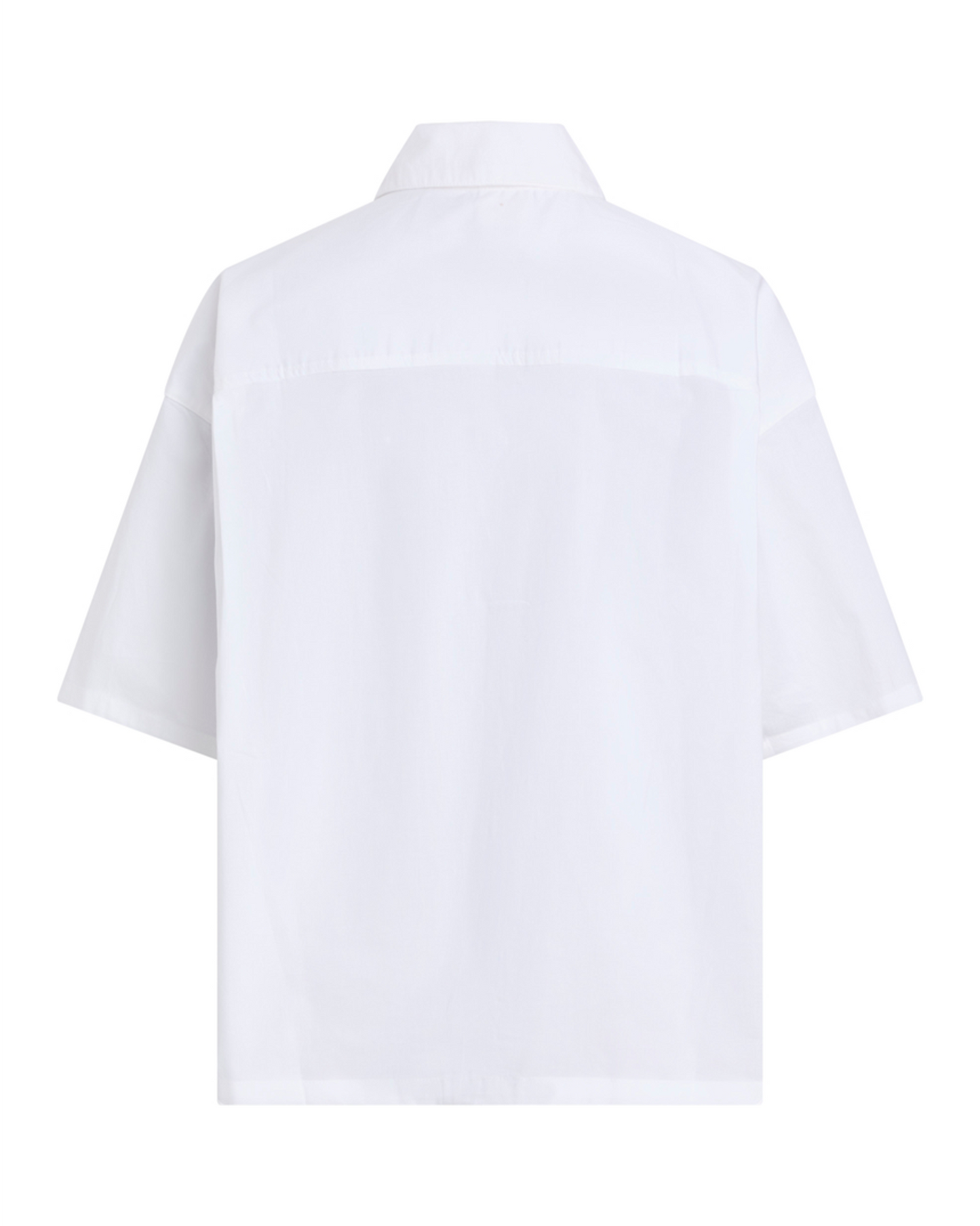 Calvin Klein skjorte bomull, nattøy pysjamas loungewear, hvit white cotton poplin shirt