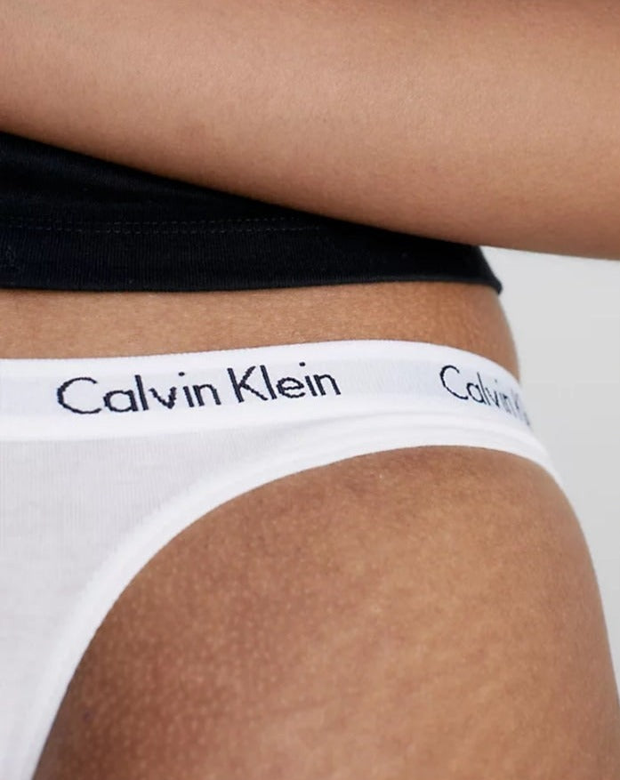 calvin klein cotton modern logo thong bomull undertøy string hvit