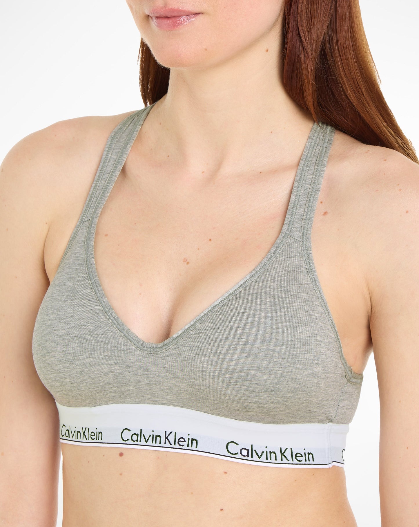 Calvin Klein bralette lift push, undertøy bomull grå