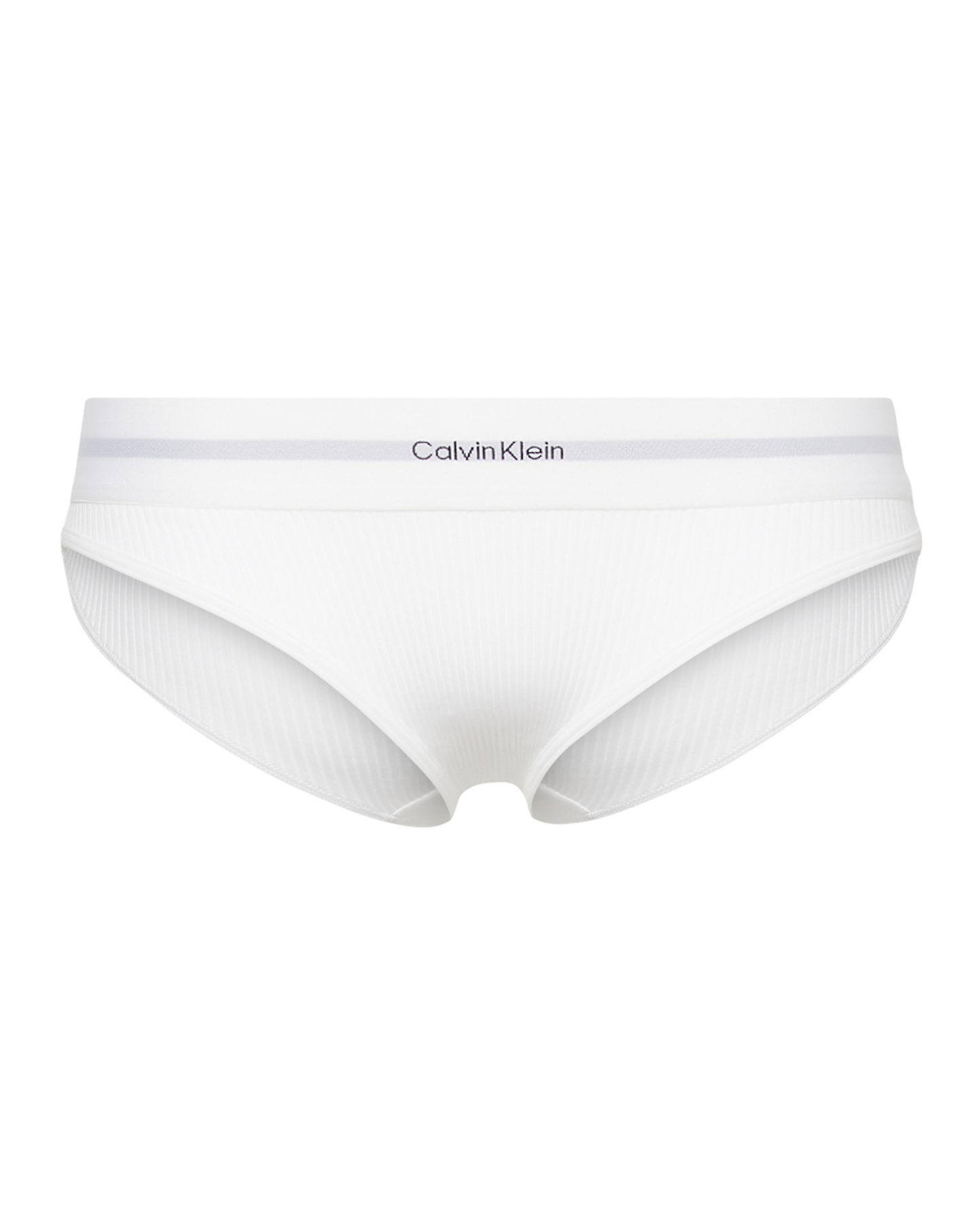 Truse bikini Calvin Klein bomull rib hvit, cotton modal, frilin