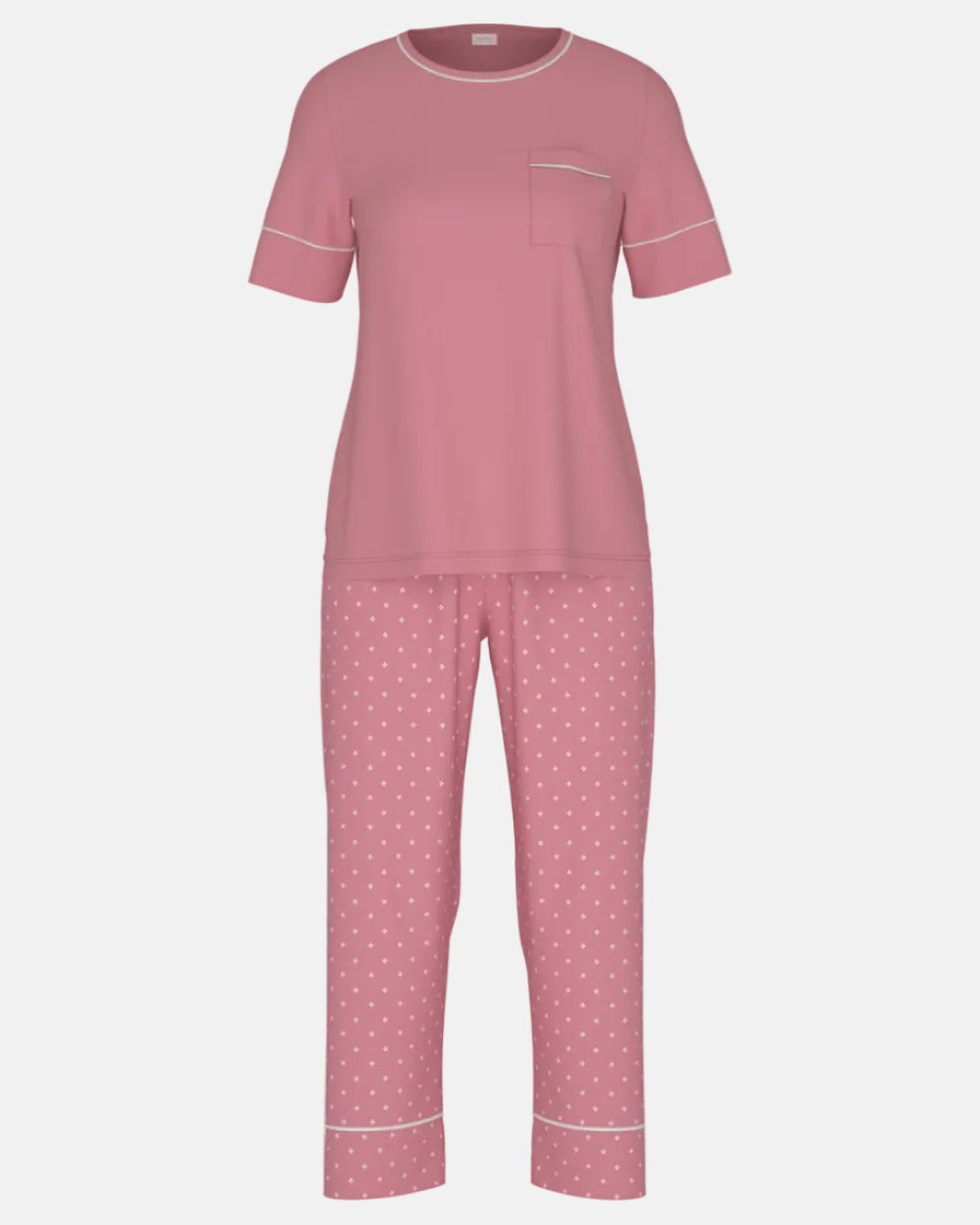 Pysjamas bomull Mey rosa dots rosewood pink, nattøy norge dame frilin undertøy