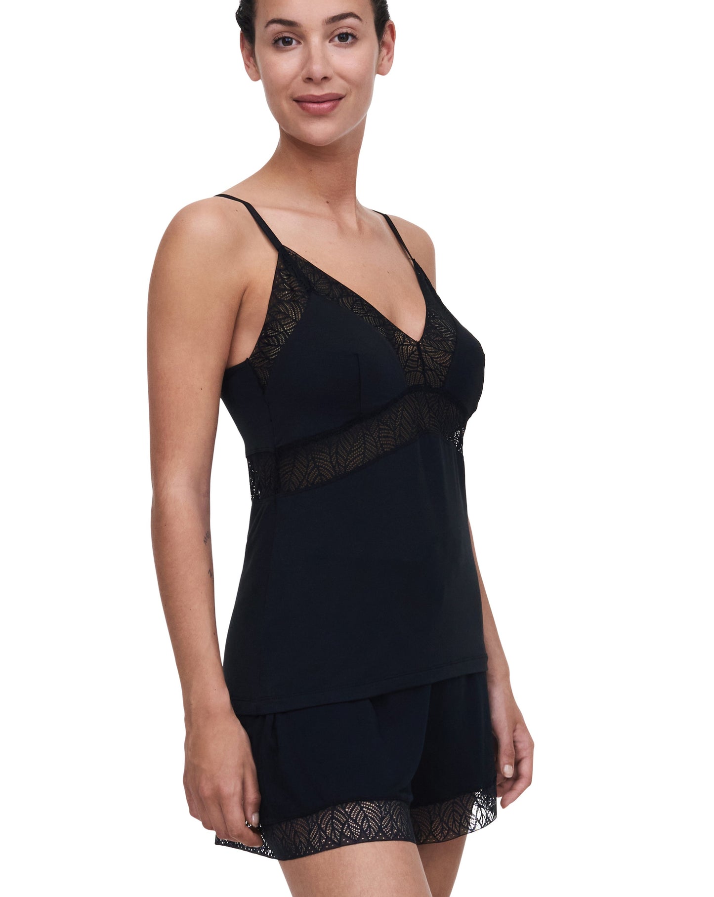 Nattøy singlet pysj pysjamas loungewear, tencel modal, svart, chantelle