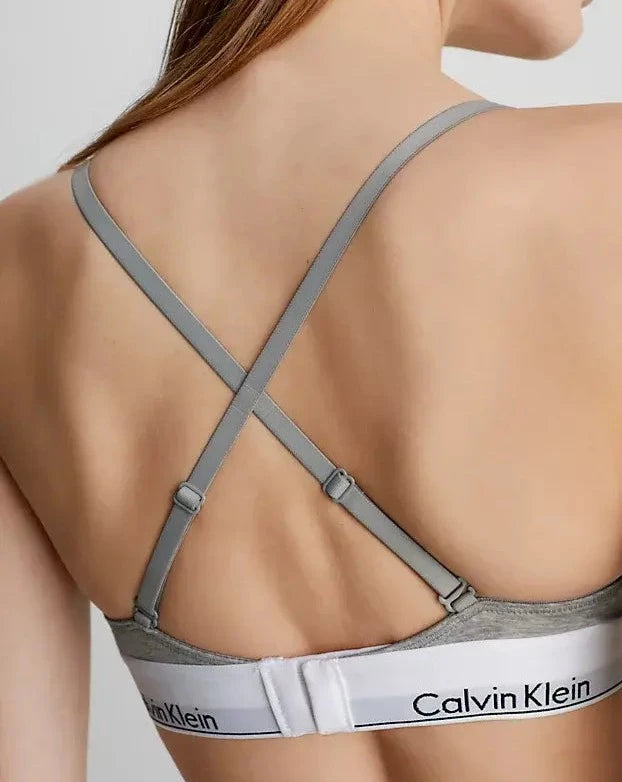Calvin Klein bralette triangel, undertøy, bomull grå