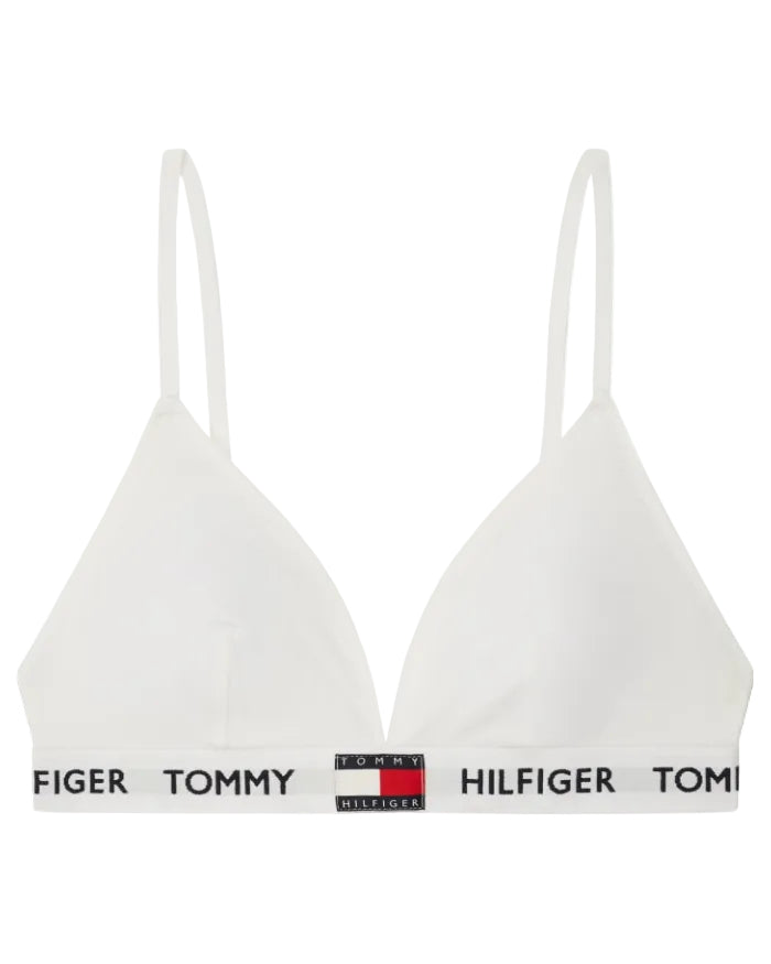 Triangel Tommy Hilfiger classic heritage logo cotton trekant bh bralette, undertøy frilin norge, bomull hvit