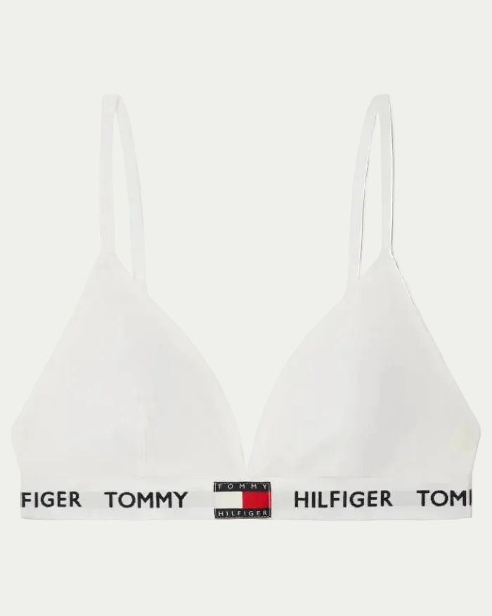 Triangel Tommy Hilfiger classic heritage logo cotton trekant bh bralette, undertøy frilin norge, bomull hvit