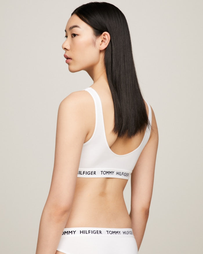 Bralette Tommy Hilfiger heritage classic logo cotton white hvit bomull topp, undertøy frilin norge