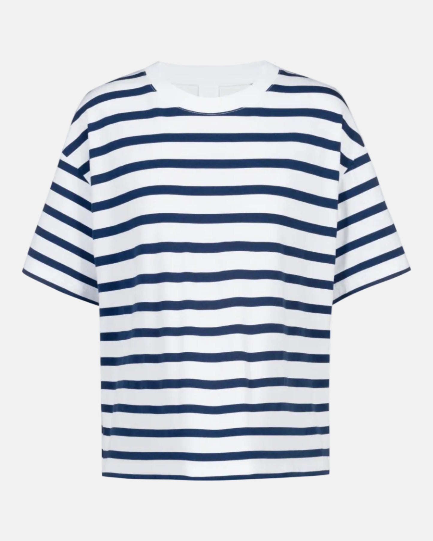 T-skjorte loungewear Mey breezy stripes, blå navy striper bomull cotton, Nattøy undertøy dame norge frilin