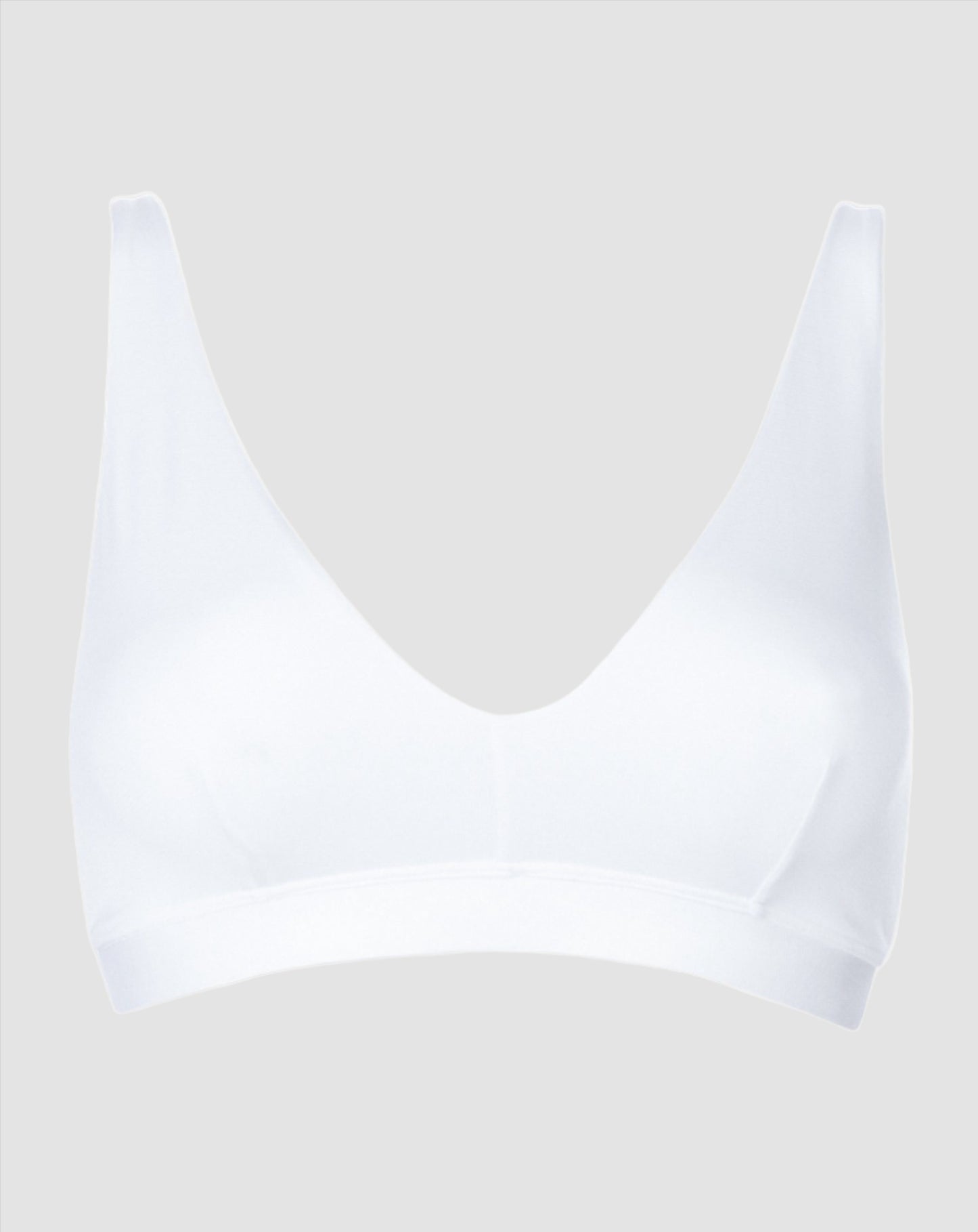 Spilefri BH triangel wireless, Modal mey mood, hvit white, undertøy frilin norge