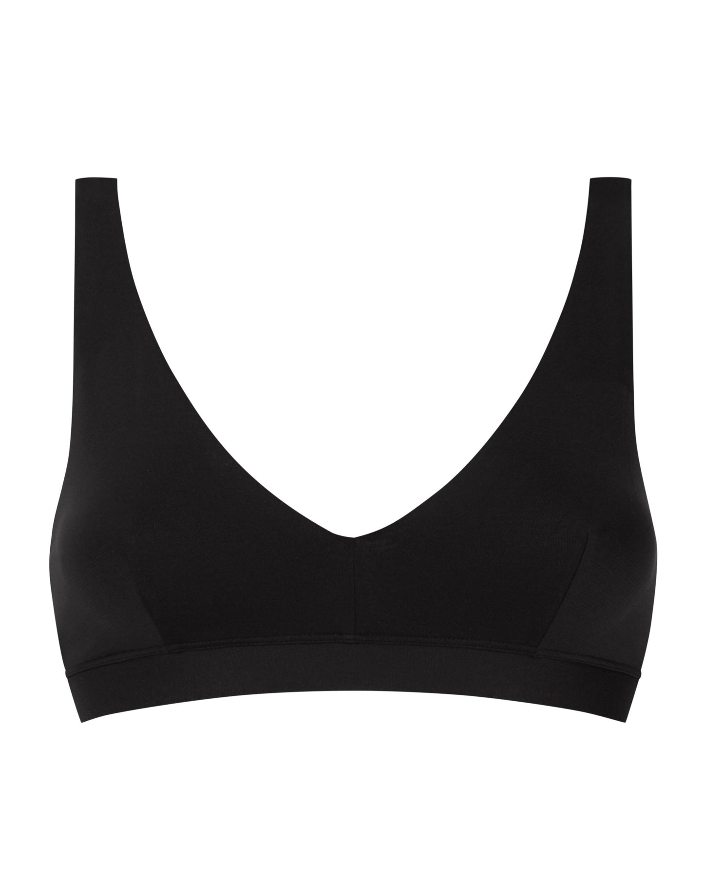Spilefri BH triangel wireless, Modal mey mood, black svart, undertøy frilin norge
