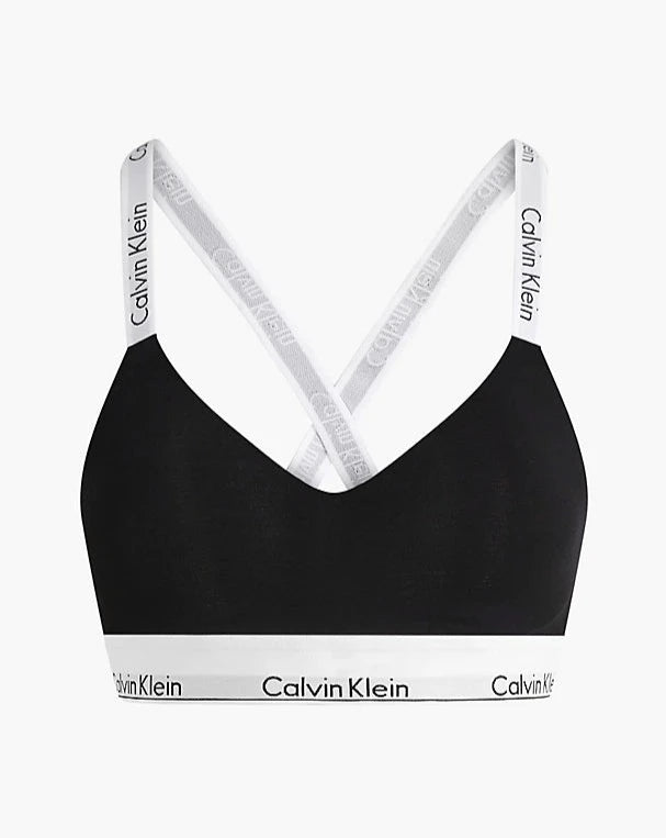 Calvin Klein bralette logo, undertøy bomull svart