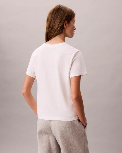 Calvin Klein T-skjorte hvit bomull icon cotton stretch classic, Undertøy Norge Dame Frilin