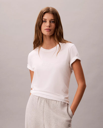 Calvin Klein T-skjorte hvit bomull icon cotton stretch classic, Undertøy Norge Dame Frilin