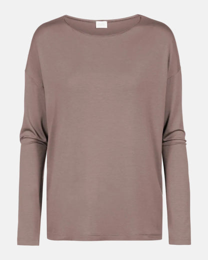 Pysjamas genser lang erme, pure chic Mey beige brun modal, undertøy norge dame frilin