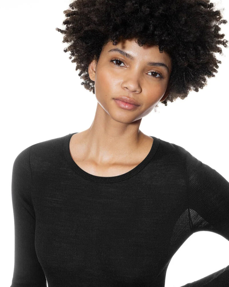 Ullundertøy merinoull silke, genser trøye black svart wool love Mey, Frilin undertøy norge dame