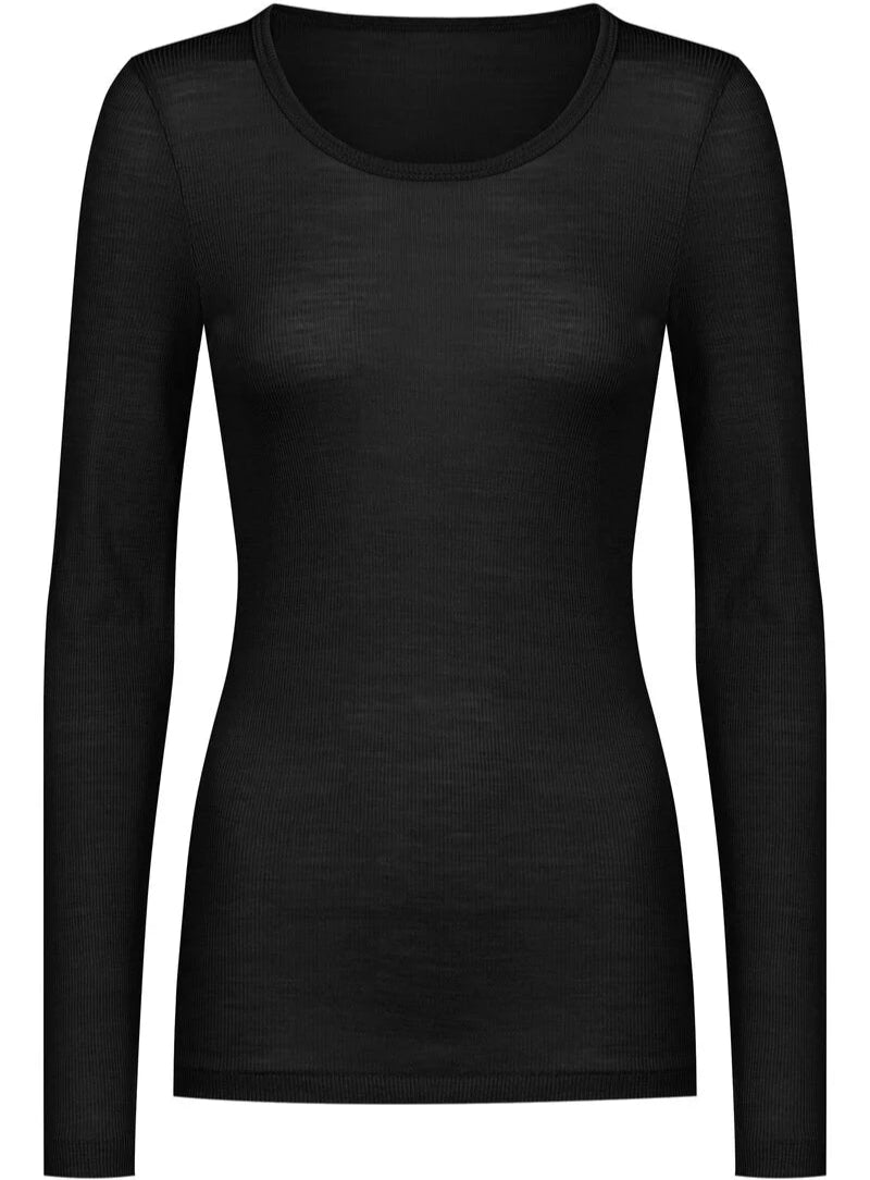Ullundertøy merinoull silke, genser trøye black svart wool love Mey, Frilin undertøy norge dame