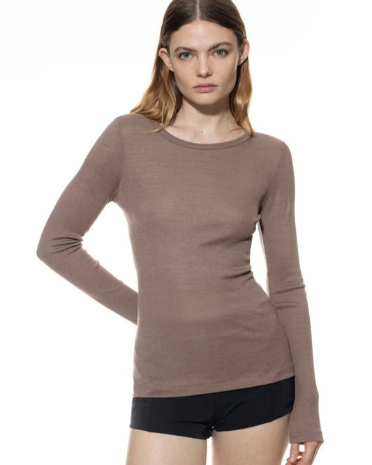 Ullundertøy merinoull silke, genser trøye taupe beige wool love Mey, Frilin undertøy norge dame