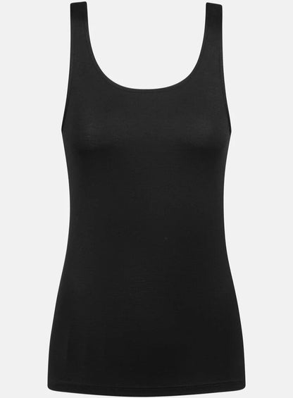 Tank topp rund hals svart, Modal Pure Mey black, Frilin undertøy 