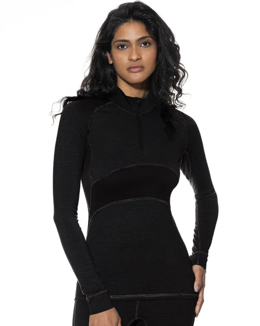 Ullundertøy genser med hals, glidelås zipper, ull virgin wool Prfrmnc+ Mey, Frilin undertøy norge dame