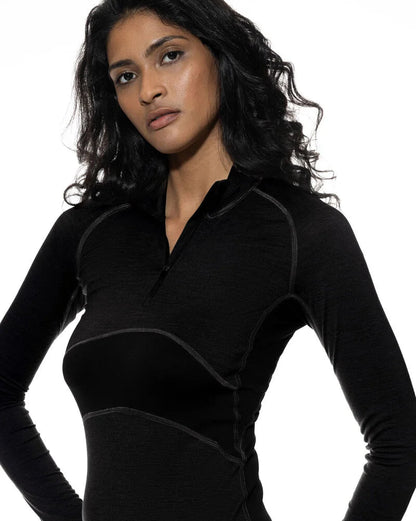 Ullundertøy genser med hals, glidelås zipper, ull virgin wool Prfrmnc+ Mey, Frilin undertøy norge dame